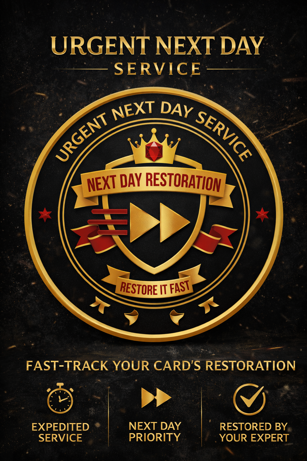 Urgent Next day - 10 Day Restoration Upgrade (Per Card)