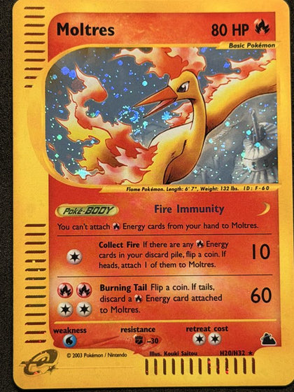 Client's Moltres holo, Skyridge, restored by Gotta Fix Them All